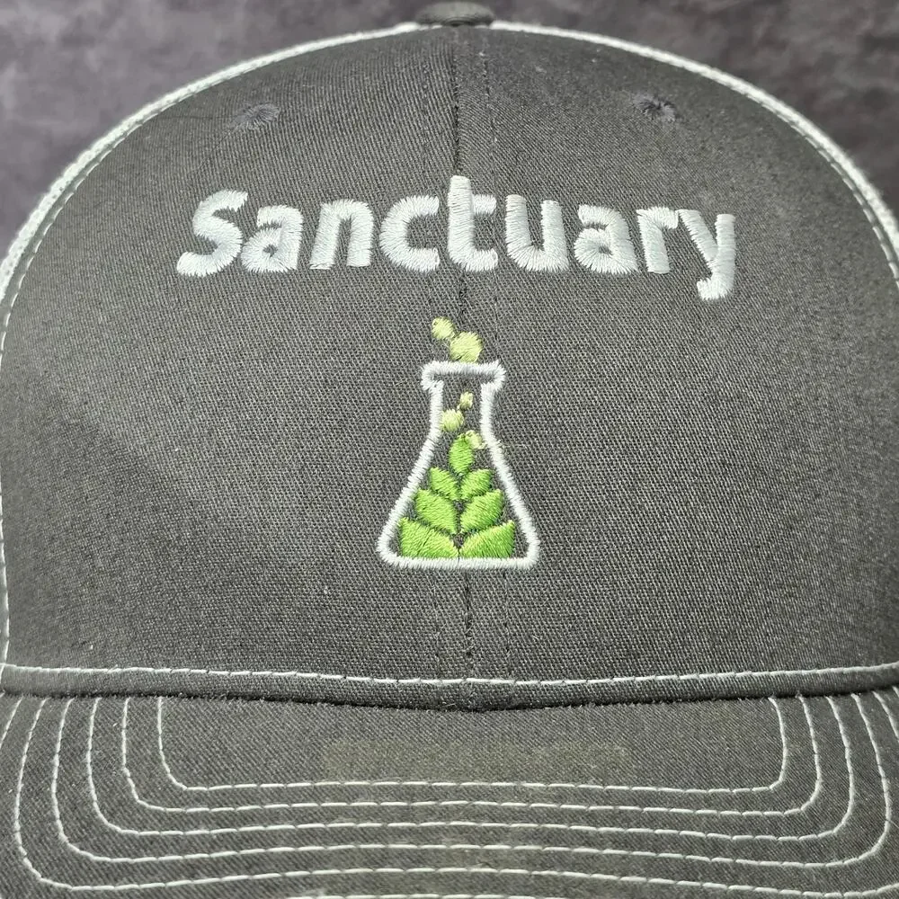 Sanctuary Beaker Gray White Trucker Hat Dutchie Richardson Adjustable Strap Cap
